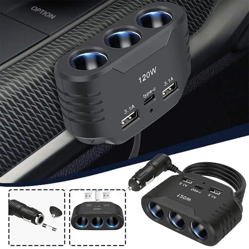 120W Car Charger Splitter
