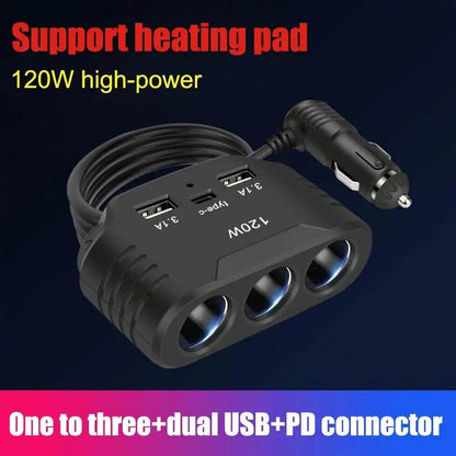 120W Car Charger Splitter